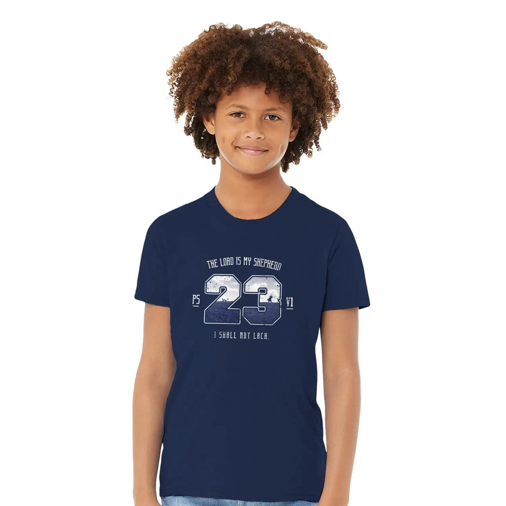 Psalm 23v1 – Kids' Christian T-Shirt designed by 3rd Day Christian Clothing.