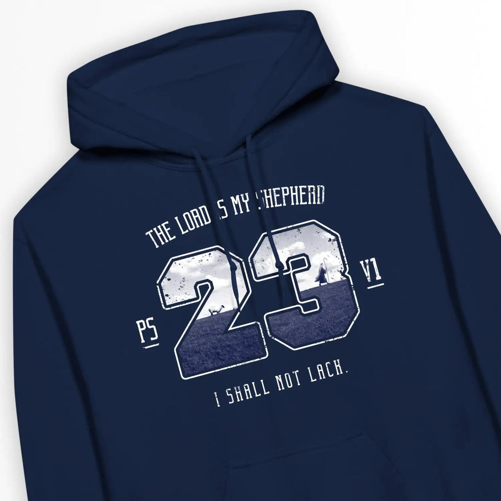 Psalm 23v1 (Photographic) – Unisex Christian Hoodie designed by 3rd Day Christian Clothing.