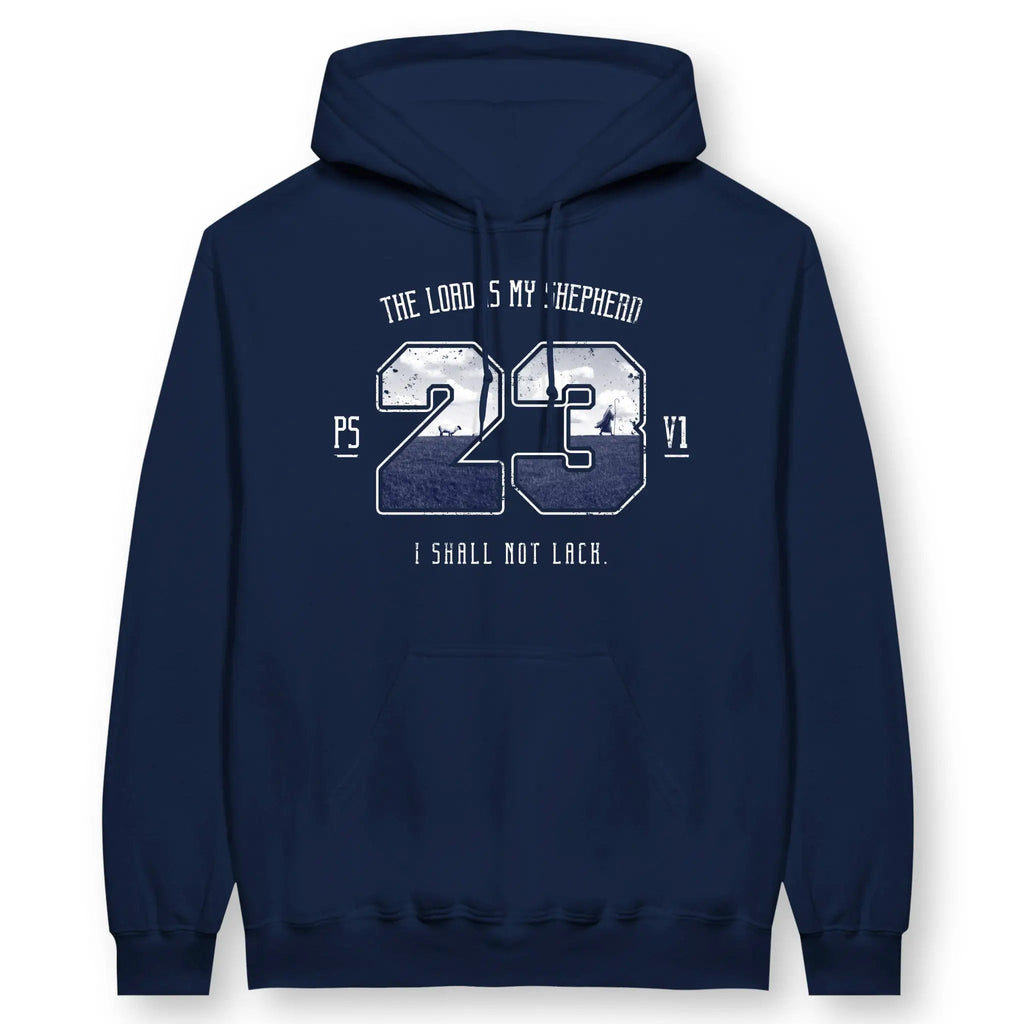 Psalm 23v1 (Photographic) – Unisex Christian Hoodie designed by 3rd Day Christian Clothing.