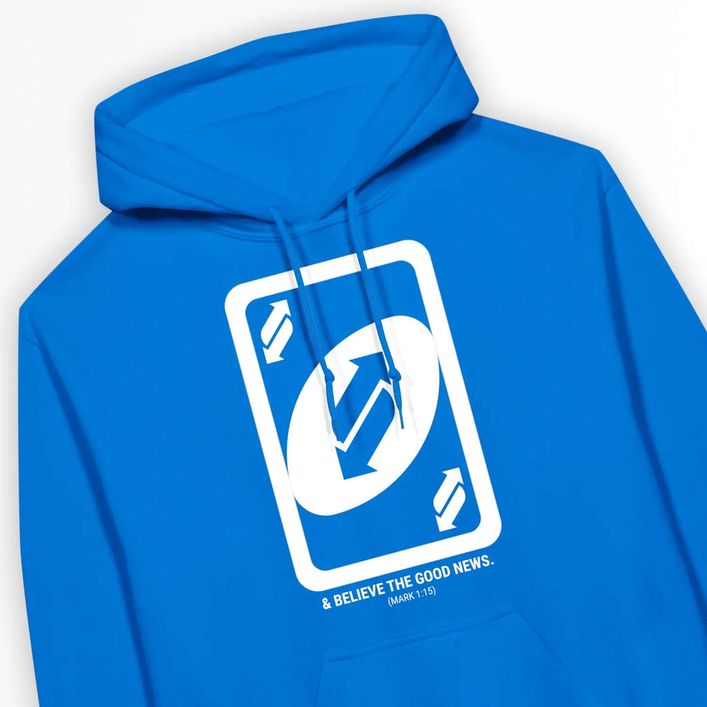 Repent & Believe The Good News – Unisex Christian Hoodie designed by 3rd Day Christian Clothing.