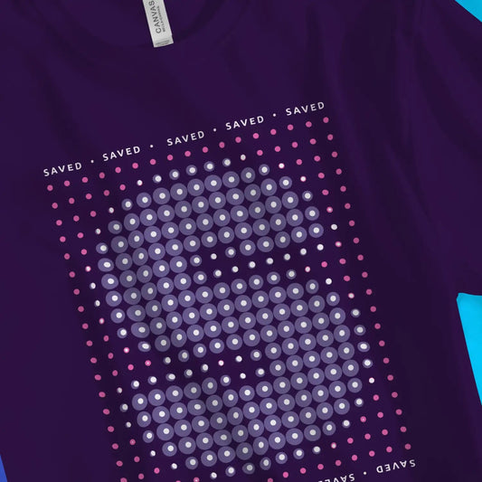 SAVED (Halftone) 2.0 | Premium Unisex Christian T-Shirt designed by 3rd Day Christian Clothing.