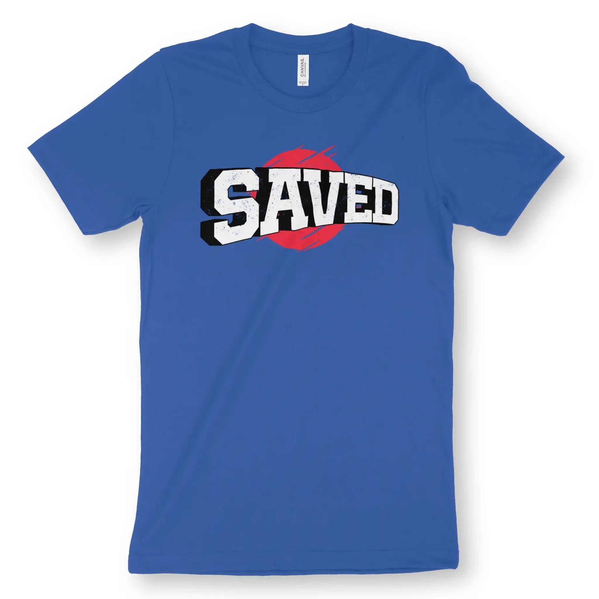 SAVED (Heroic Style) | Premium Unisex Christian T-Shirt designed by 3rd Day Christian Clothing.