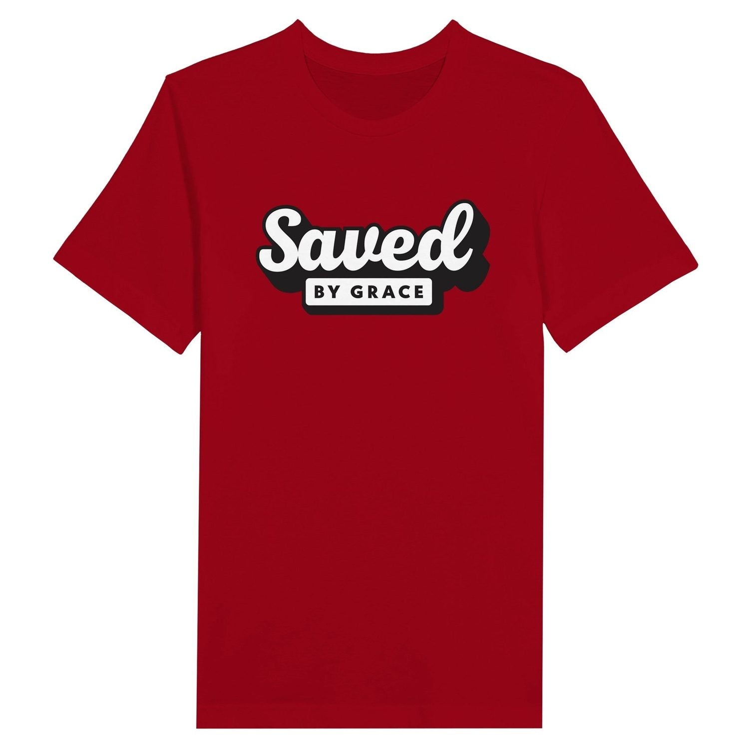 An image of Saved By Grace | Premium Unisex Christian T-shirt available at 3rd Day Christian Clothing UK