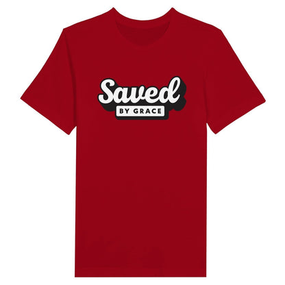 An image of Saved By Grace | Premium Unisex Christian T-shirt available at 3rd Day Christian Clothing UK