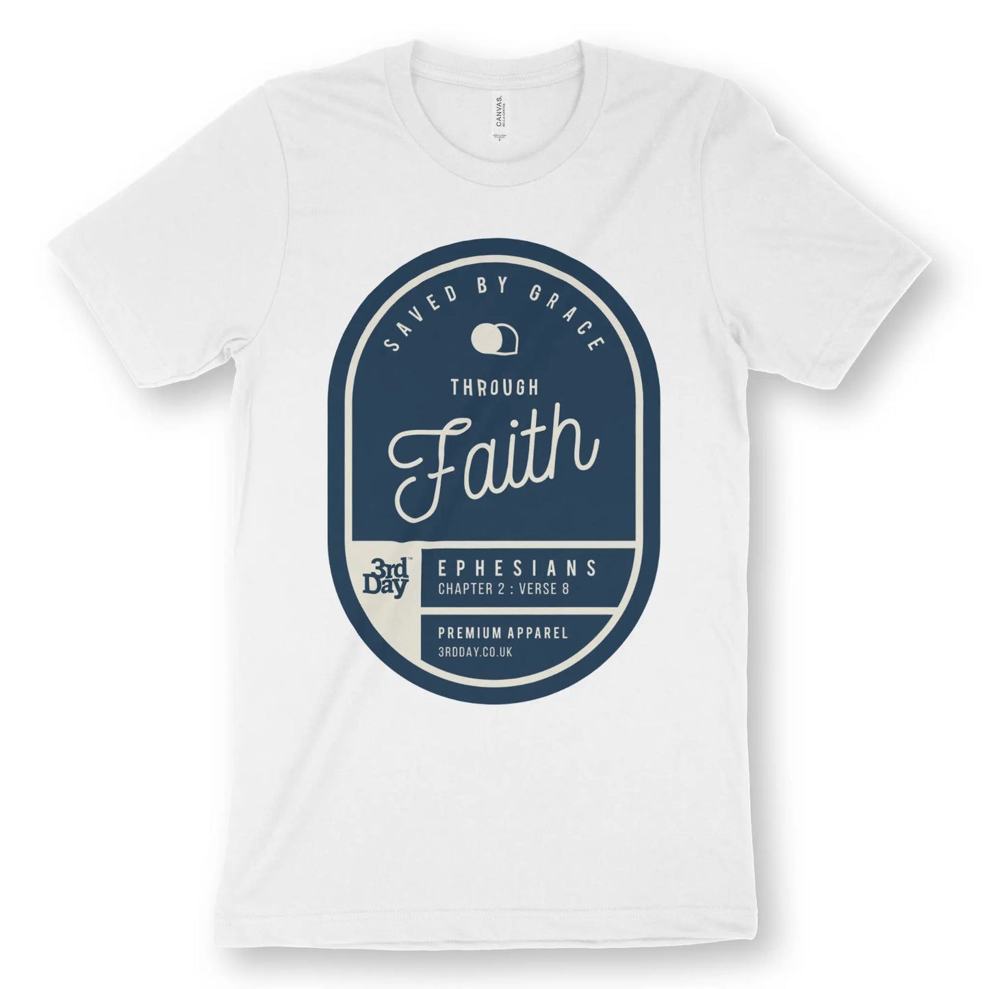 Saved By Grace Through Faith | Premium Unisex Christian T-Shirt designed by 3rd Day Christian Clothing.