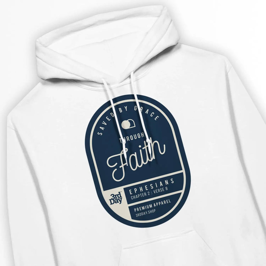 Saved By Grace Through Faith – Unisex Christian Hoodie designed by 3rd Day Christian Clothing.