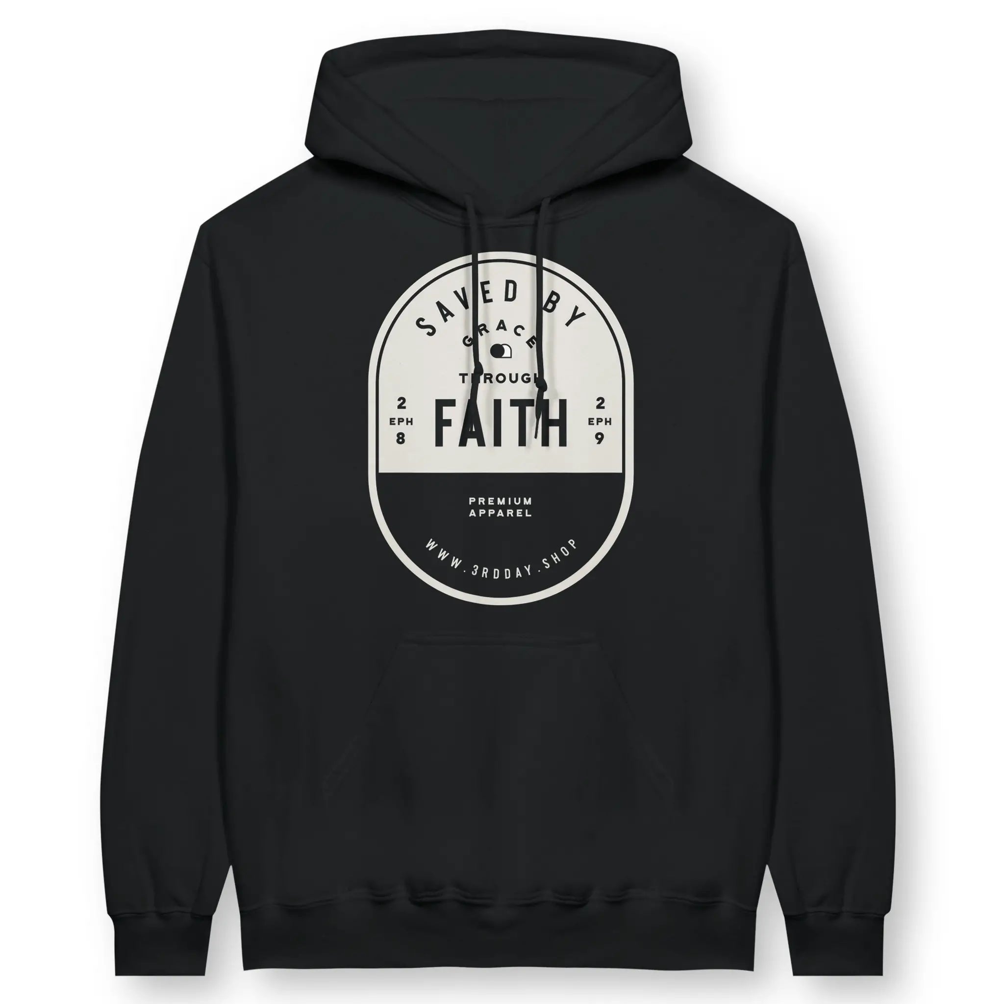 Saved By Grace Through Faith – Unisex Christian Hoodie designed by 3rd Day Christian Clothing.
