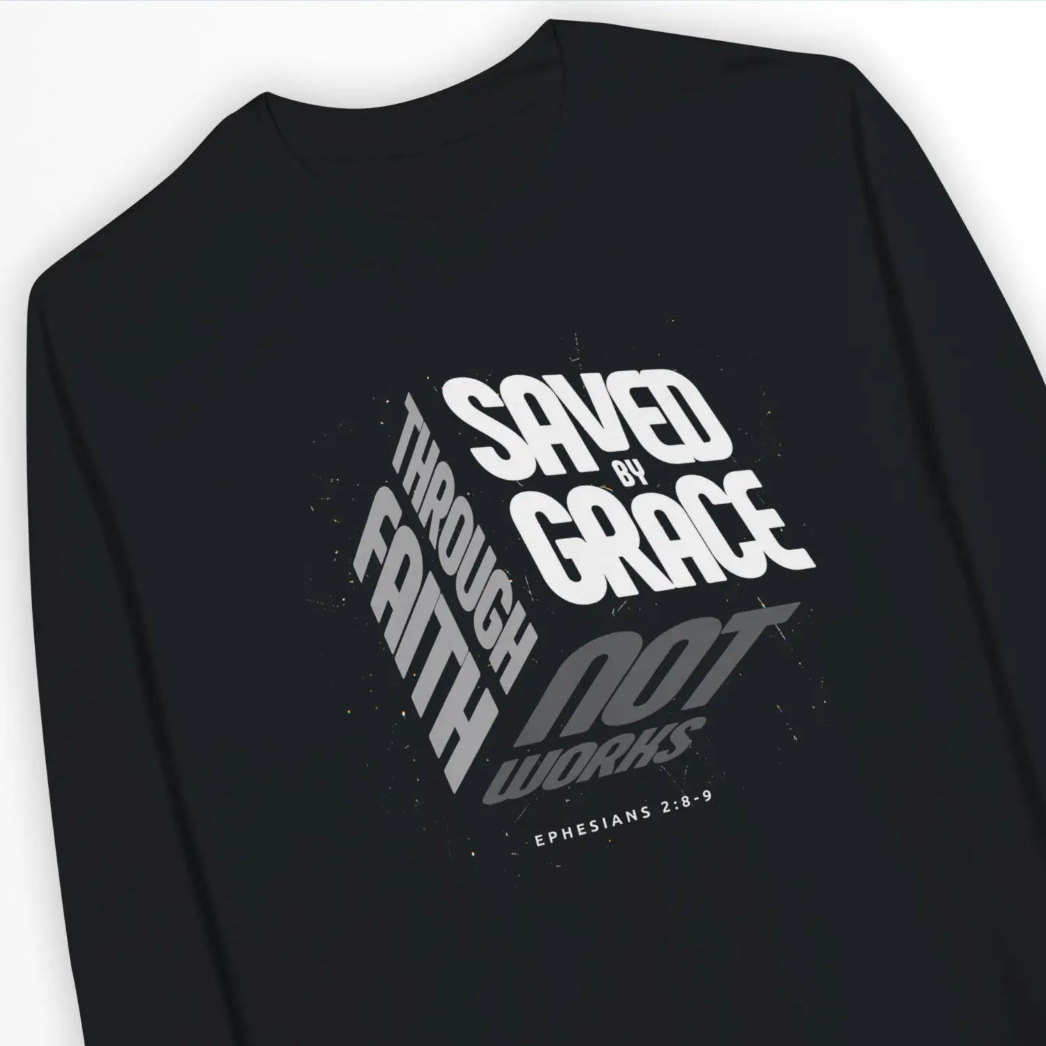 Saved By Grace (3D Cube) 2.0 – Unisex Christian Sweatshirt designed by 3rd Day Christian Clothing.
