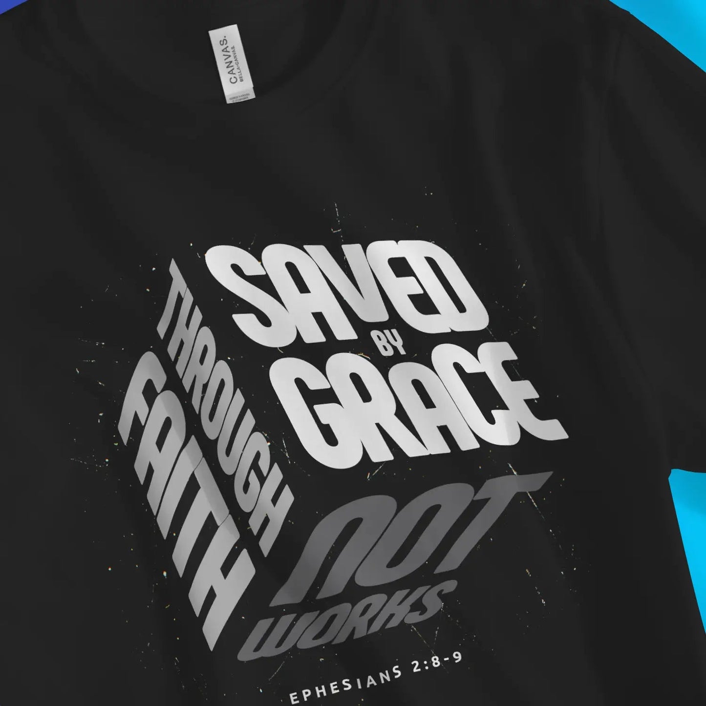 Saved By Grace (3D Cube) 3.0 | Premium Unisex Christian T-Shirt designed by 3rd Day Christian Clothing.