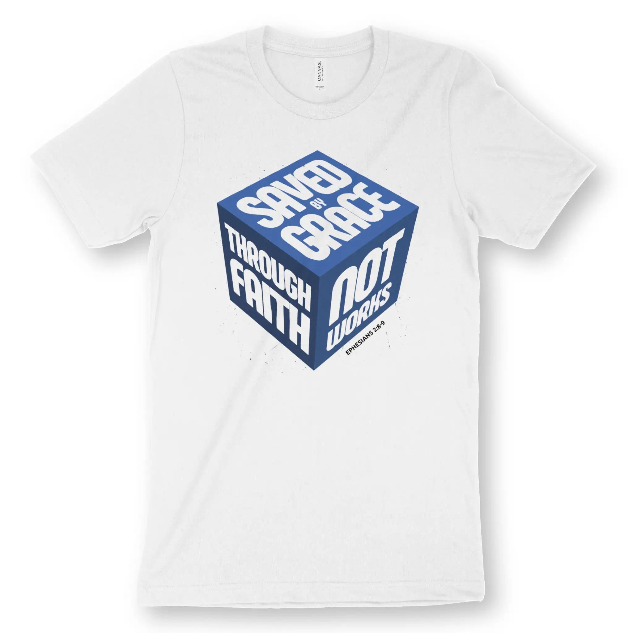 Saved By Grace (3D Cube) 5.0 – Unisex Christian T-Shirt designed by 3rd Day Christian Clothing.