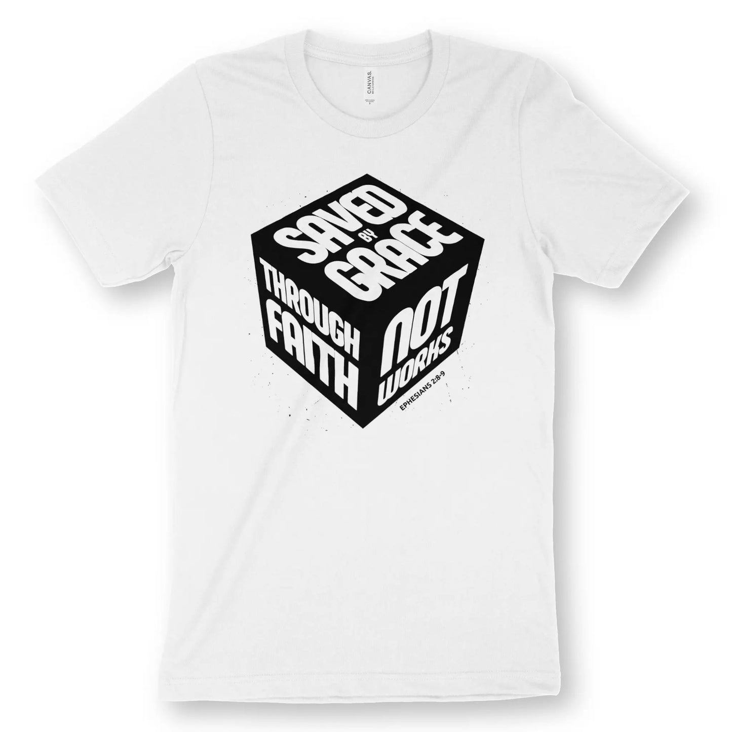 Saved By Grace (3D Cube) | Premium Unisex Christian T-Shirt designed by 3rd Day Christian Clothing.