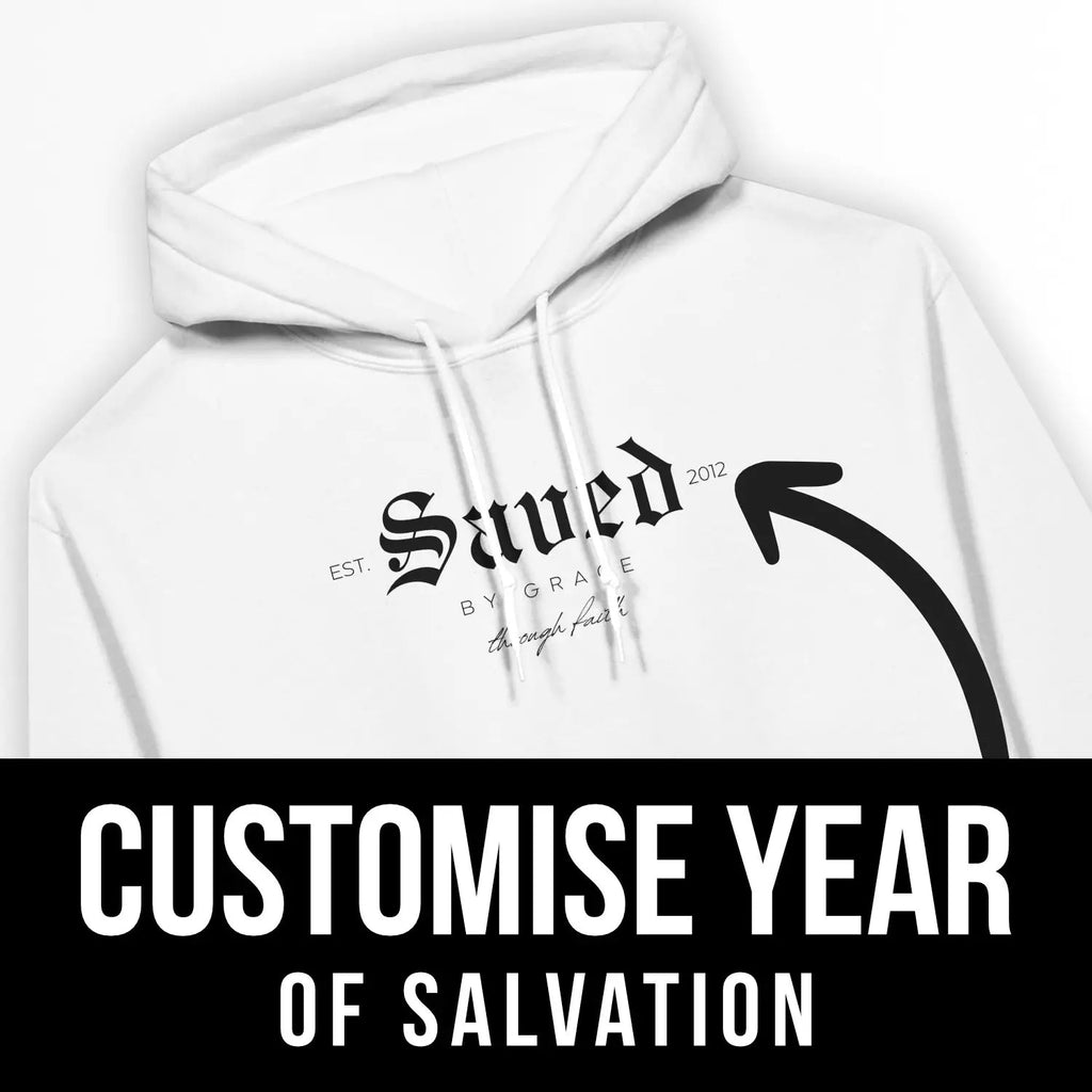 Saved By Grace (CUSTOM) – Unisex Christian Hoodie designed by 3rd Day Christian Clothing.