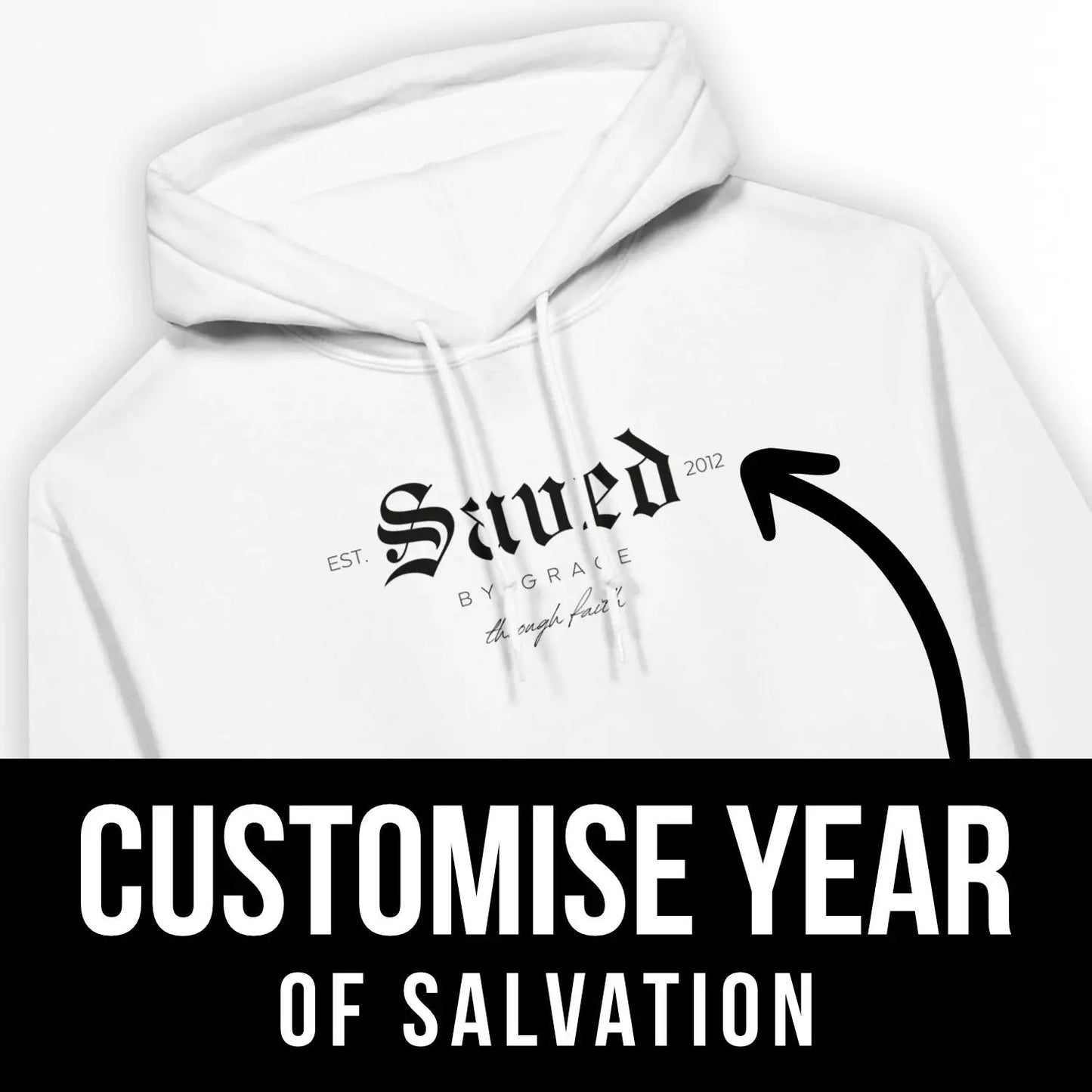 Saved By Grace (CUSTOM) | Premium Unisex Christian Hoodie designed by 3rd Day Christian Clothing.