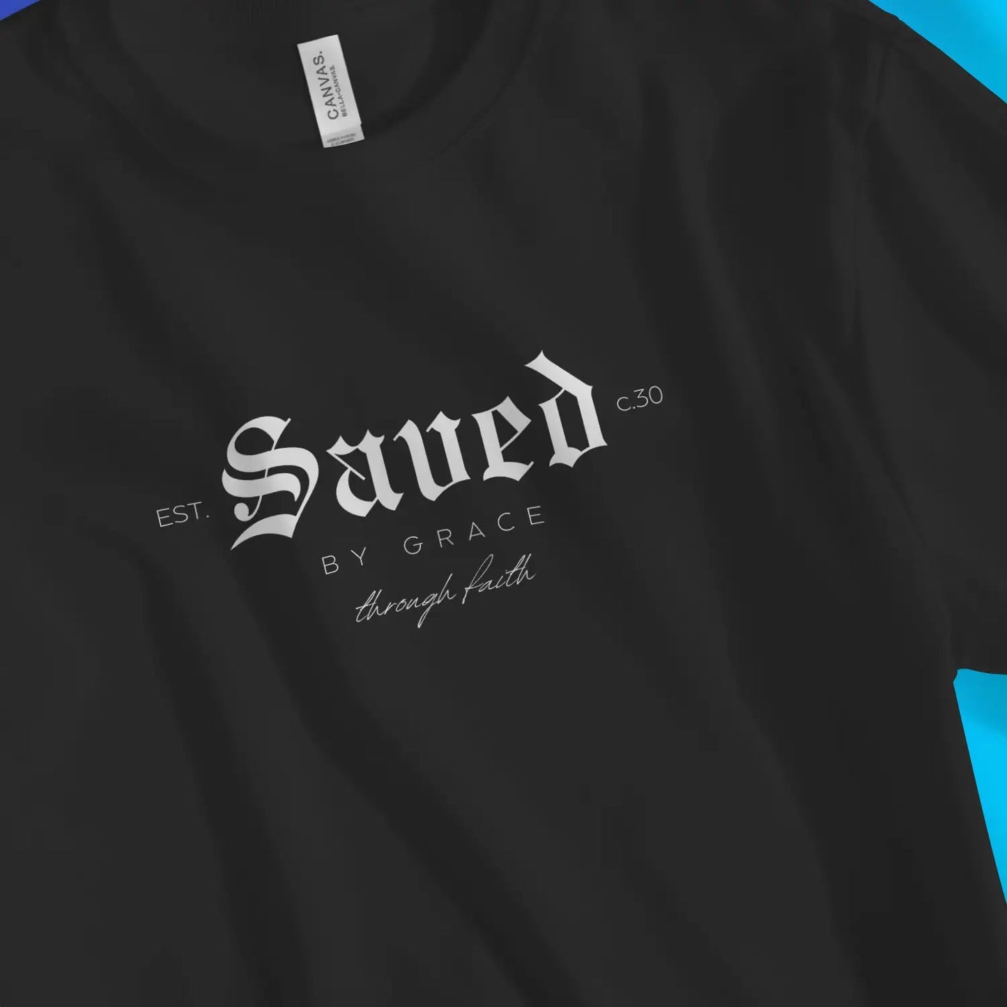 Saved By Grace (Classic) 2.0 | Premium Unisex Christian T-Shirt designed by 3rd Day Christian Clothing.