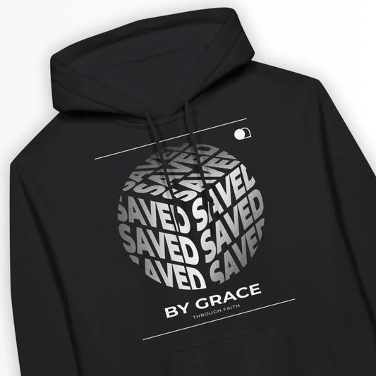 Saved By Grace (Cube) | Premium Unisex Christian Hoodie designed by 3rd Day Christian Clothing.