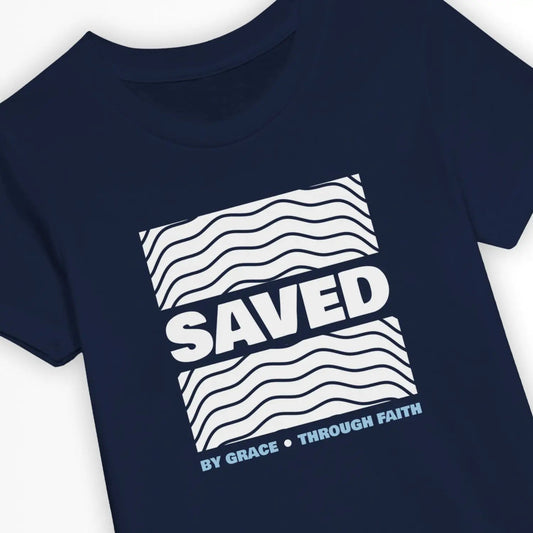 Saved (By Grace Through Faith) | Premium Kids' Christian T-Shirt designed by 3rd Day Christian Clothing.