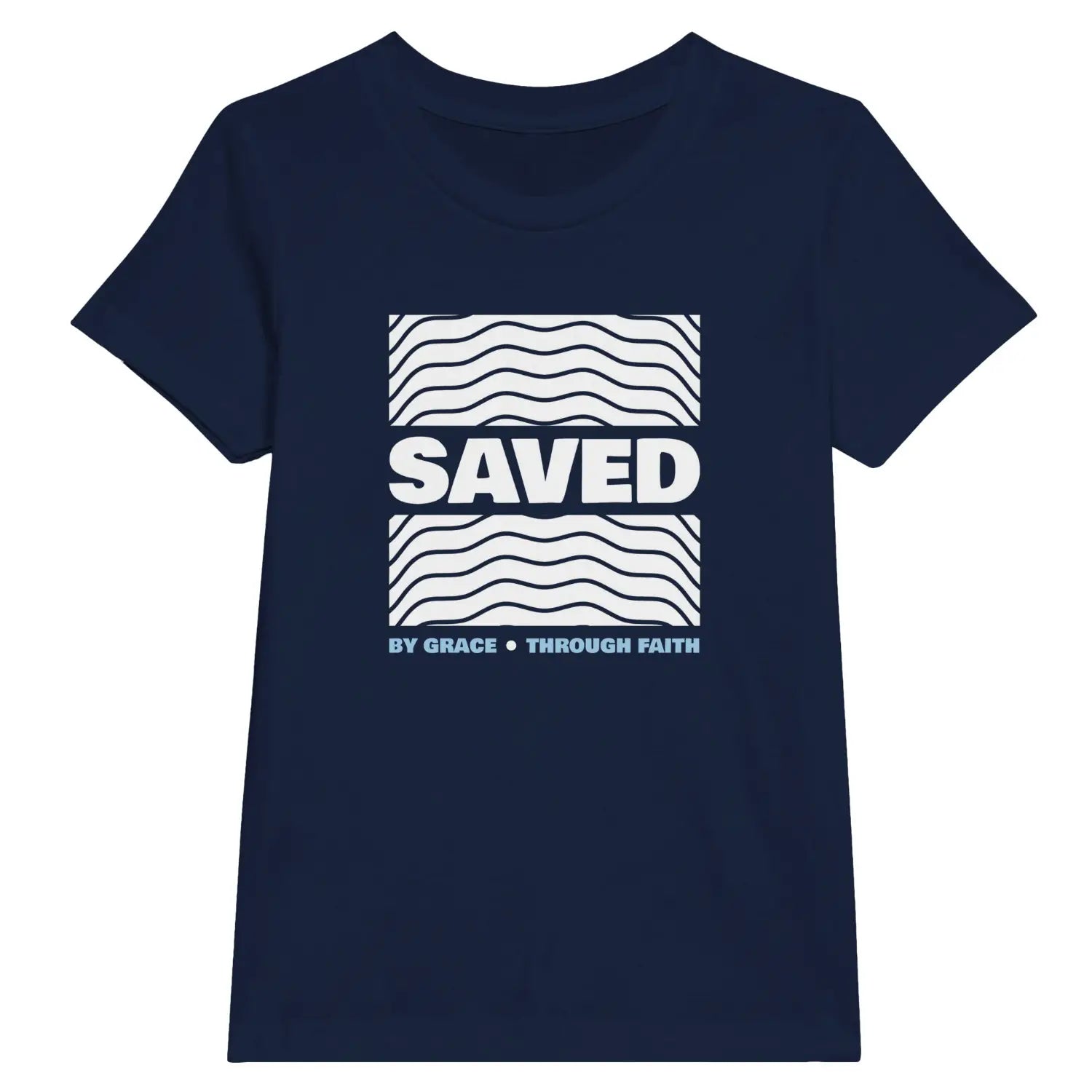 Saved (By Grace Through Faith) | Premium Kids' Christian T-Shirt designed by 3rd Day Christian Clothing.