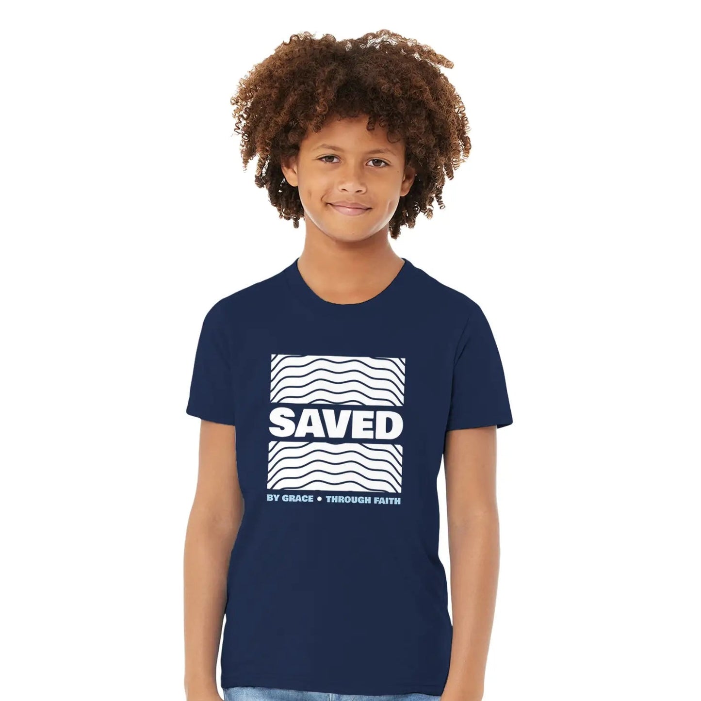 Saved (By Grace Through Faith) | Premium Kids' Christian T-Shirt designed by 3rd Day Christian Clothing.