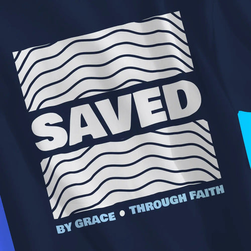 Saved (By Grace Through Faith) – Unisex Christian T-Shirt designed by 3rd Day Christian Clothing.
