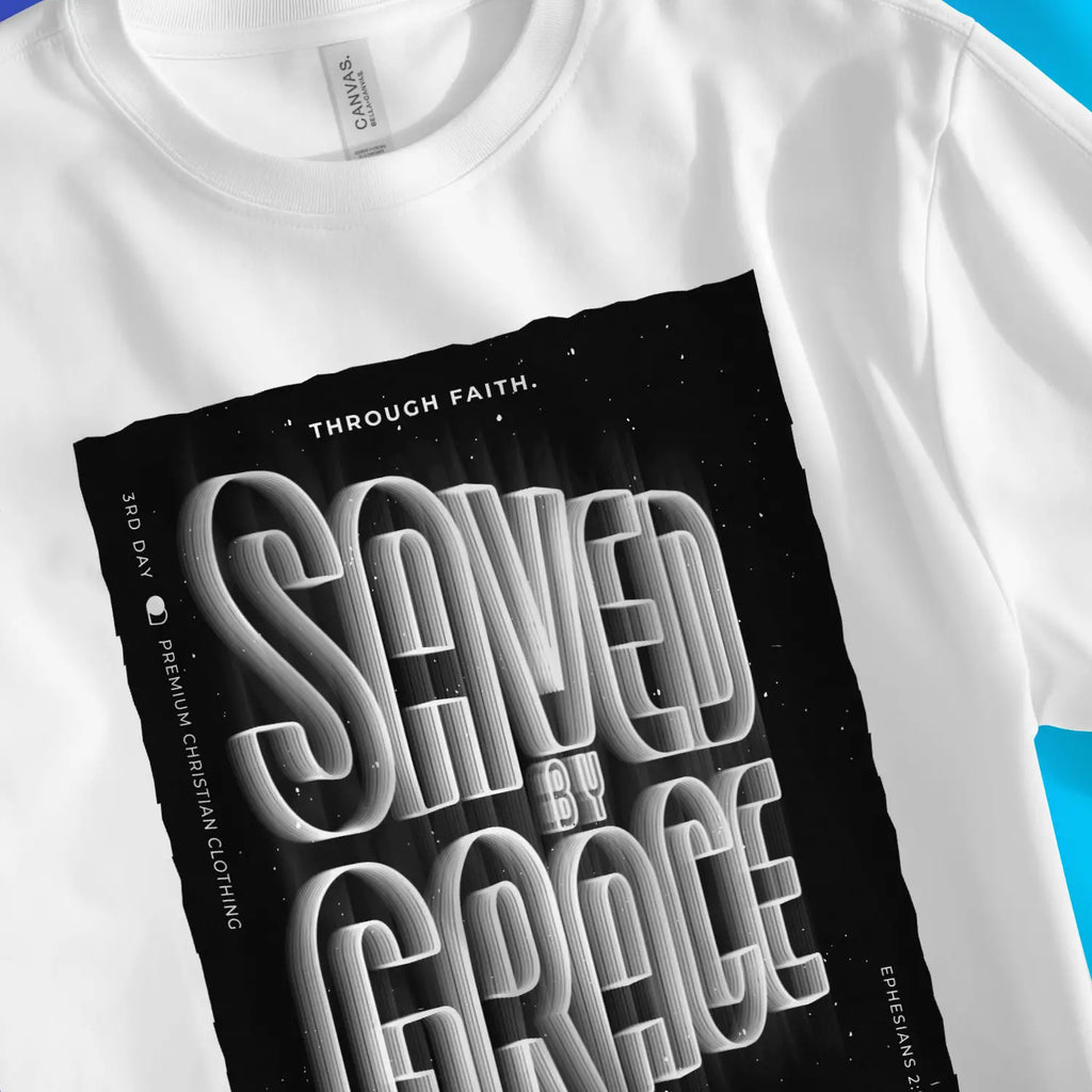 Saved By Grace (Light Echo) – Unisex Christian T-Shirt designed by 3rd Day Christian Clothing.