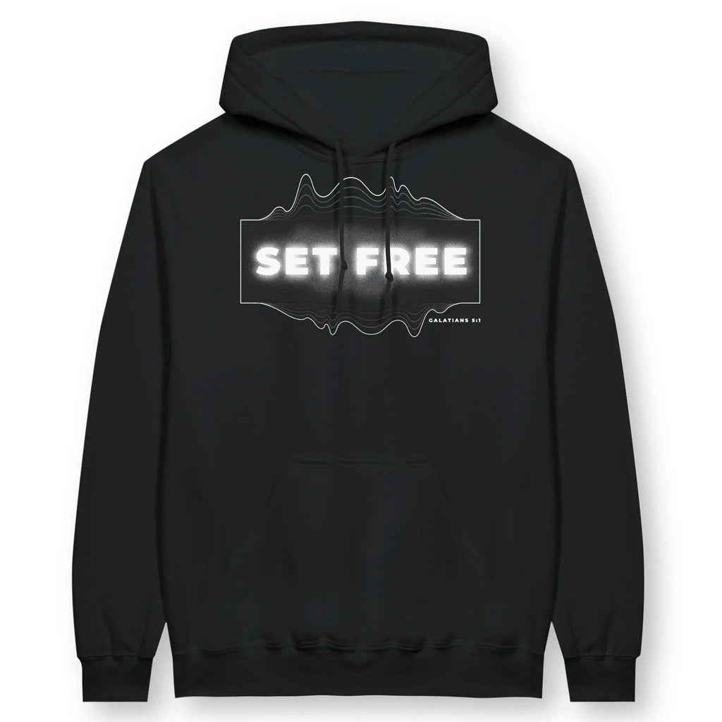 Set Free (Galatians 5:1) – Unisex Christian Hoodie designed by 3rd Day Christian Clothing.