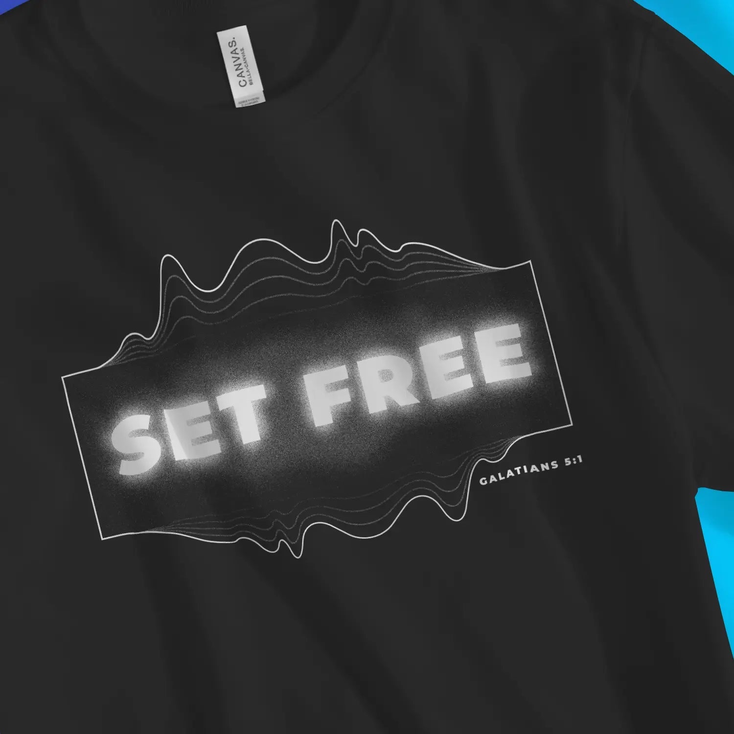 Set Free (Galatians 5:1) – Unisex Christian T-Shirt designed by 3rd Day Christian Clothing.