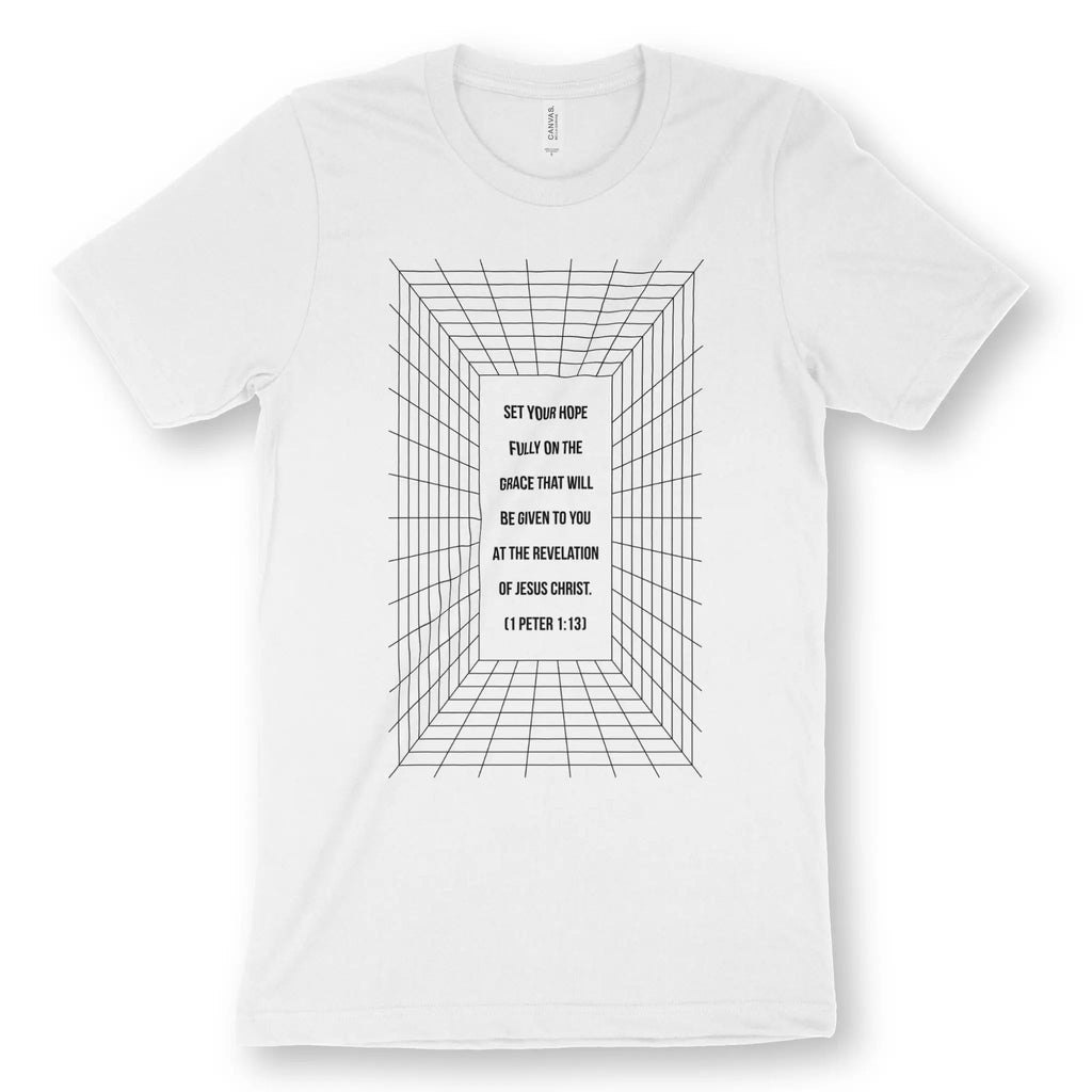 Set Your Hope (1 Peter 1:13) – Unisex Christian T-Shirt designed by 3rd Day Christian Clothing.