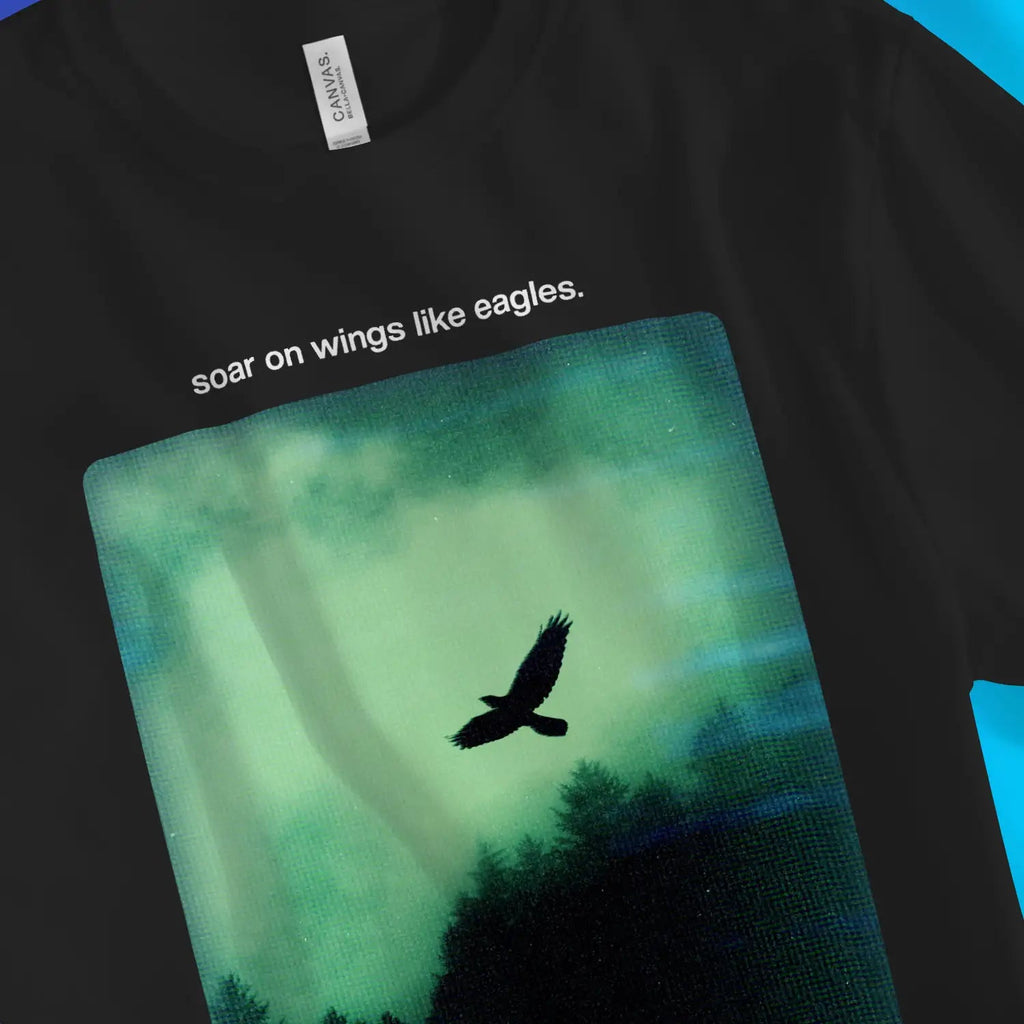 Soar On Wings Like Eagles – Unisex Christian T-Shirt designed by 3rd Day Christian Clothing.