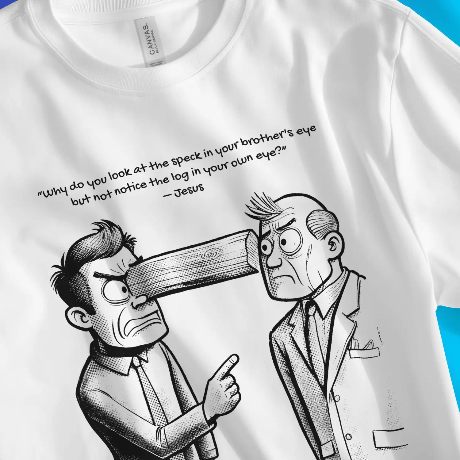 Speck & Log Parable – Unisex Christian T-Shirt designed by 3rd Day Christian Clothing.