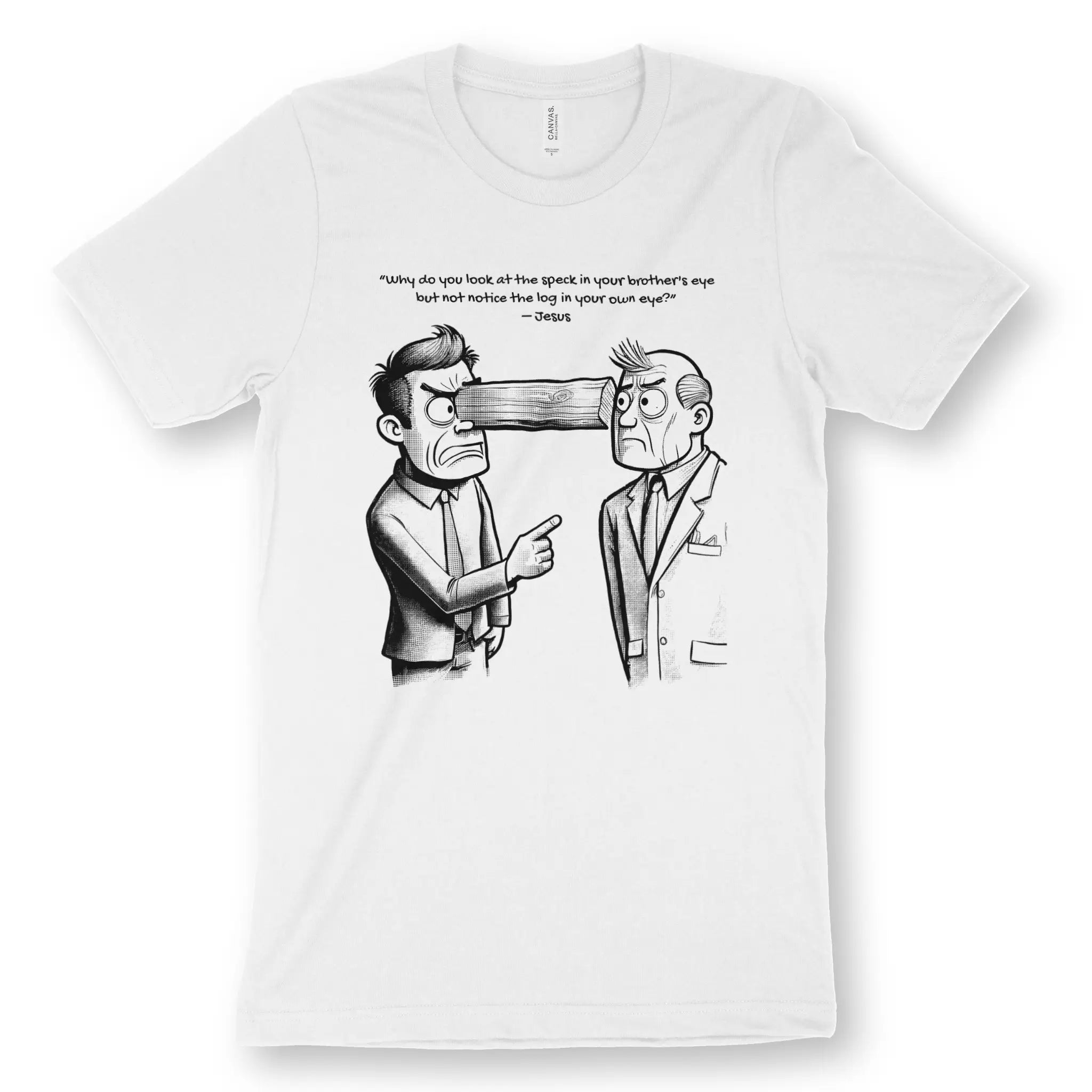 Speck & Log Parable – Unisex Christian T-Shirt designed by 3rd Day Christian Clothing.