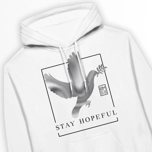 Stay Hopeful (Rom 15:13) | Premium Unisex Christian Hoodie designed by 3rd Day Christian Clothing.