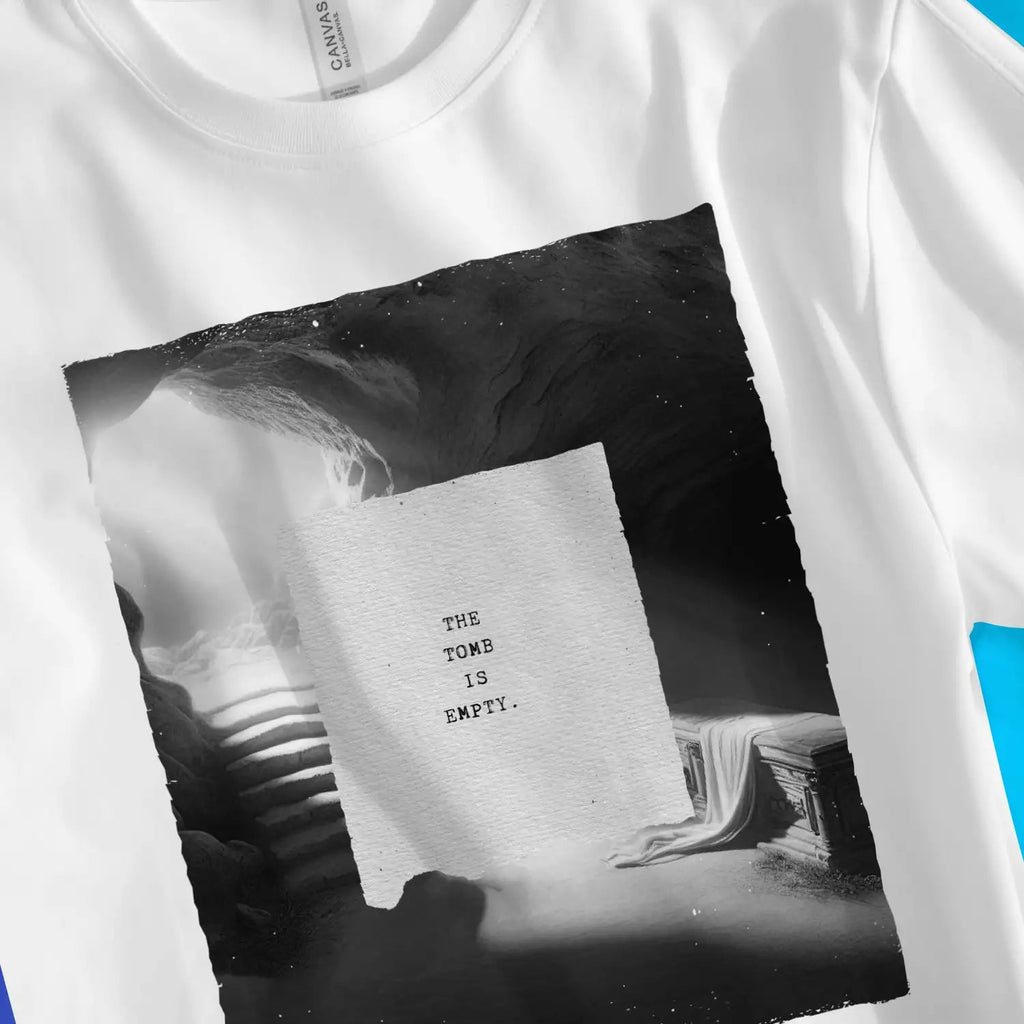 THE TOMB IS EMPTY. – Unisex Christian T-Shirt designed by 3rd Day Christian Clothing.