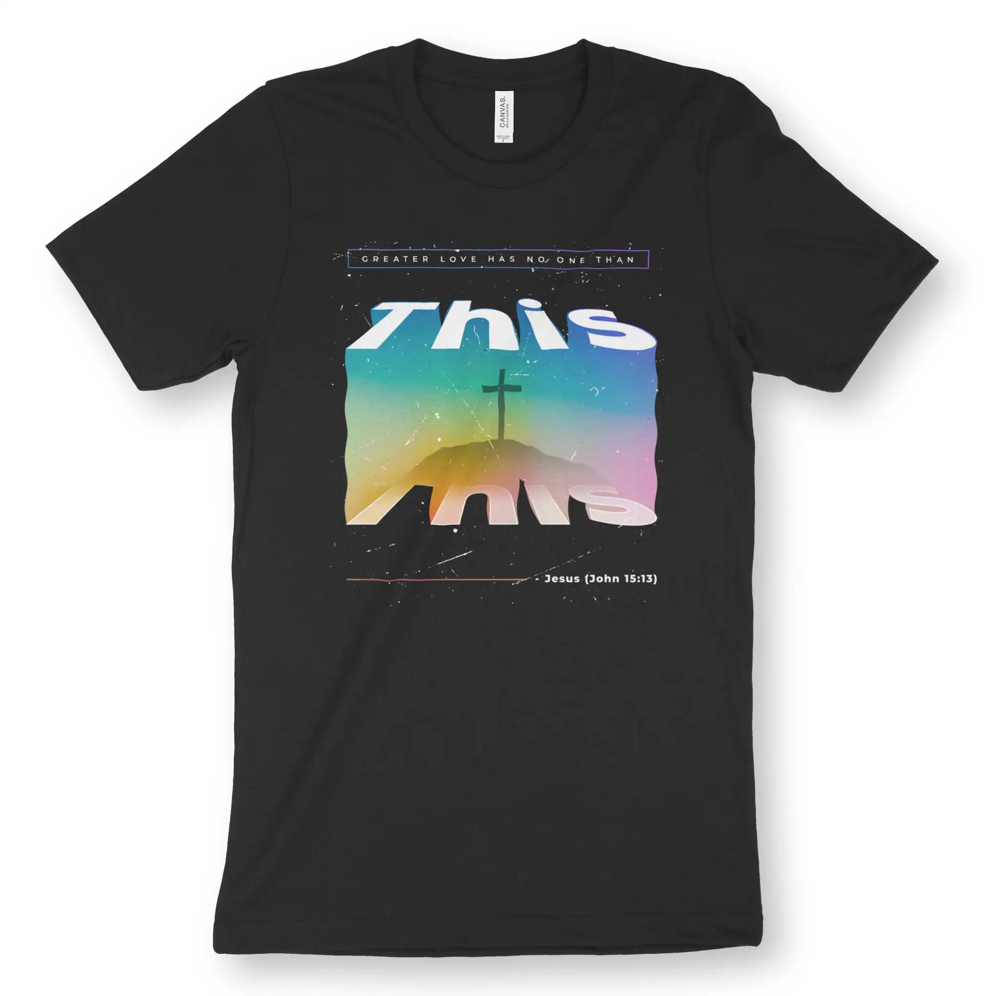 THIS | Premium Unisex Christian T-Shirt, laid flat, designed by 3rd Day Christian Clothing UK