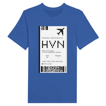 An image of TICKET TO HEAVEN | Premium Unisex Christian T-shirt available at 3rd Day Christian Clothing UK