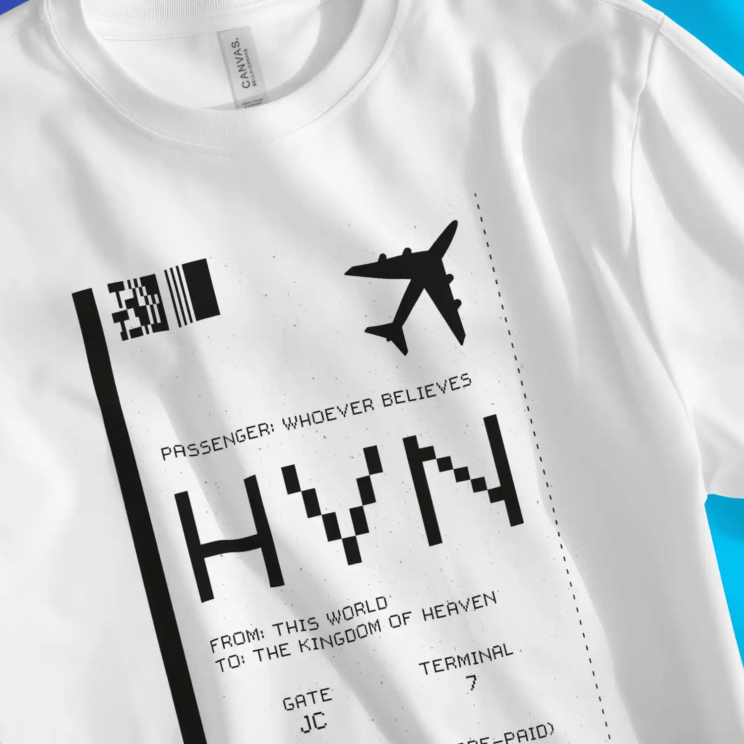 TICKET TO HEAVEN – Unisex Christian T-Shirt designed by 3rd Day Christian Clothing.