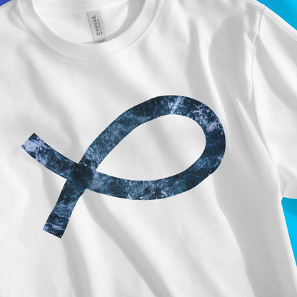 An image of The Christian Fish (Ichthys) | Premium Unisex Christian T-shirt available at 3rd Day Christian Clothing UK
