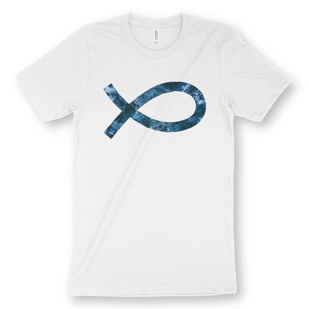 The Christian Fish (Ichthys) – Unisex Christian T-Shirt designed by 3rd Day Christian Clothing.