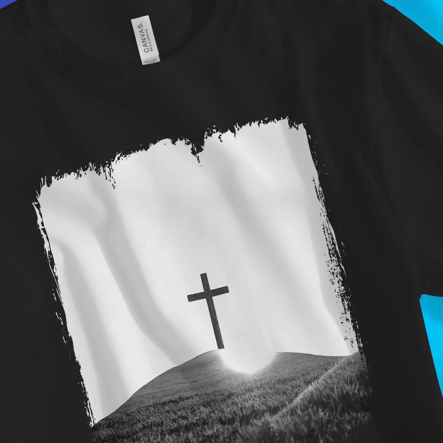 The Cross On A Hill – Unisex Christian T-Shirt designed by 3rd Day Christian Clothing.