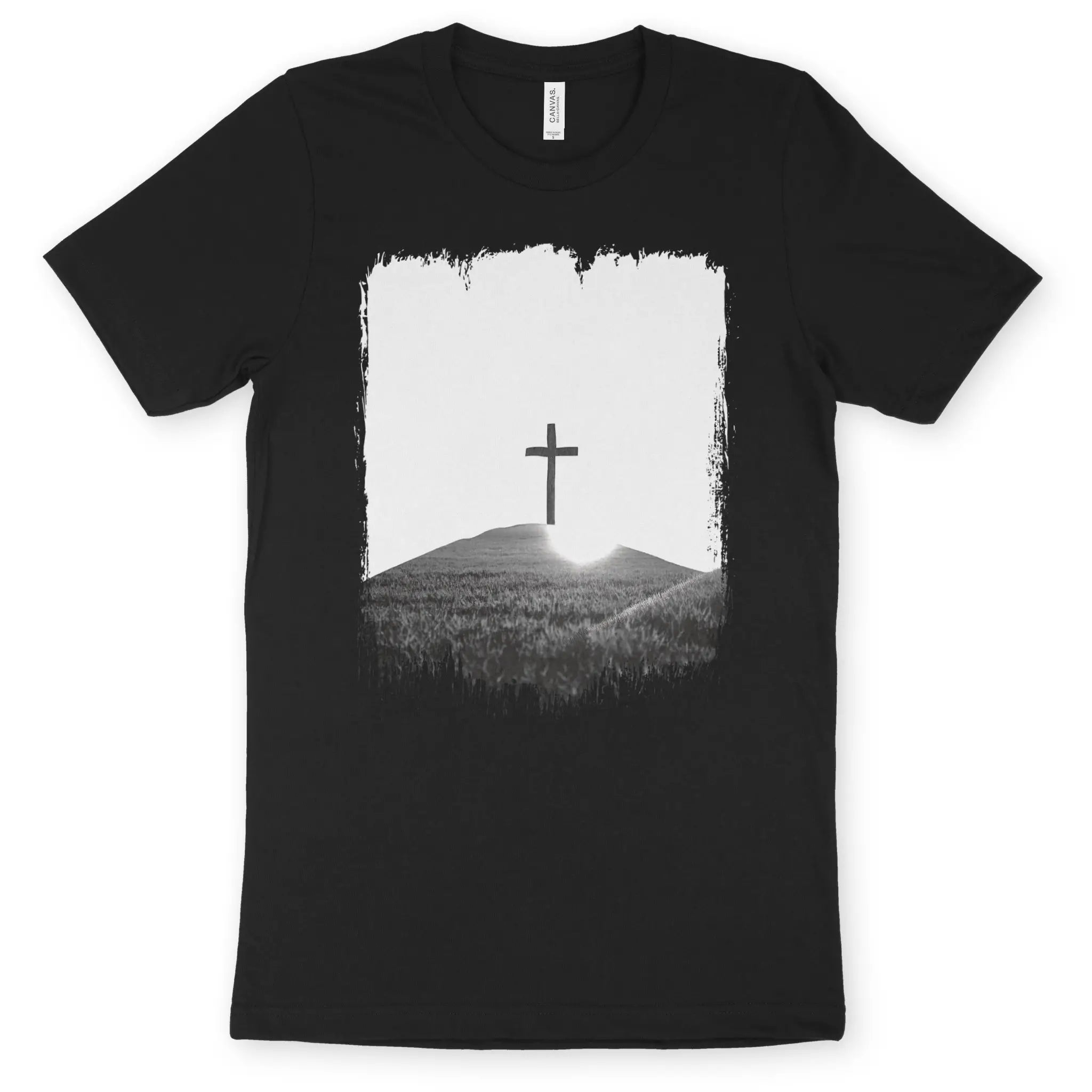 The Cross On A Hill – Unisex Christian T-Shirt designed by 3rd Day Christian Clothing.