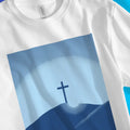 The Cross (Blue) – Unisex Christian T-Shirt designed by 3rd Day Christian Clothing.