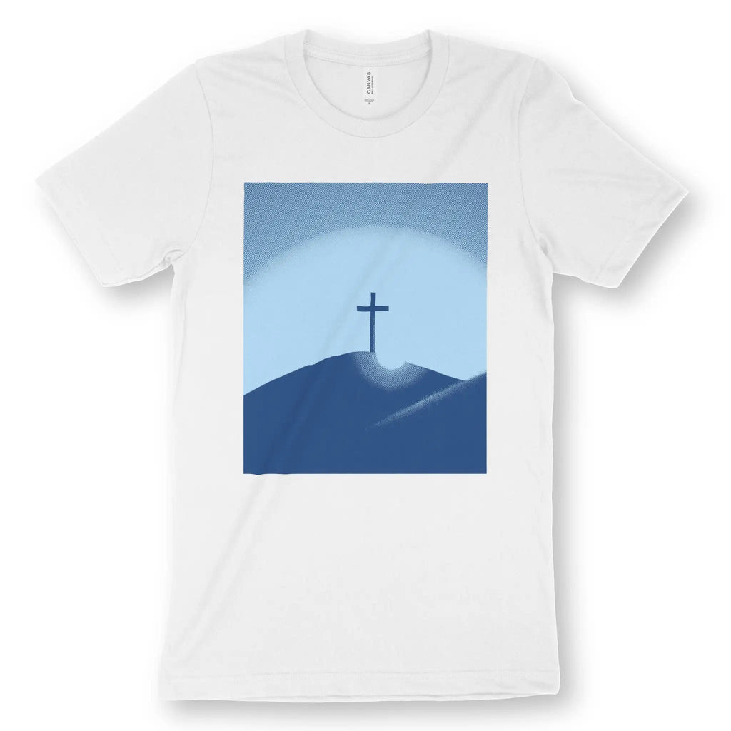 The Cross (Blue) – Unisex Christian T-Shirt designed by 3rd Day Christian Clothing.