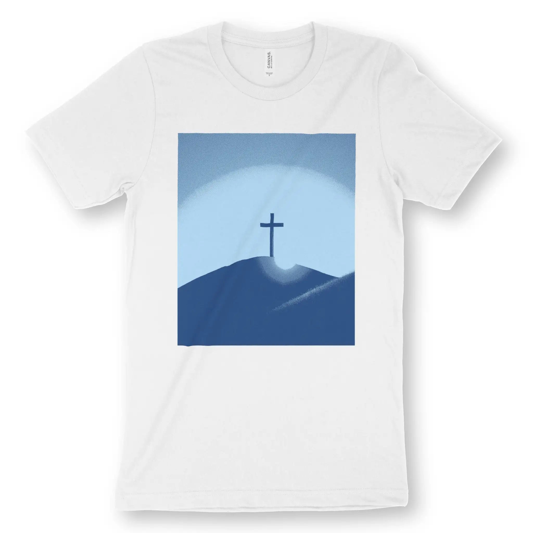 The Cross (Blue) – Unisex Christian T-Shirt designed by 3rd Day Christian Clothing.