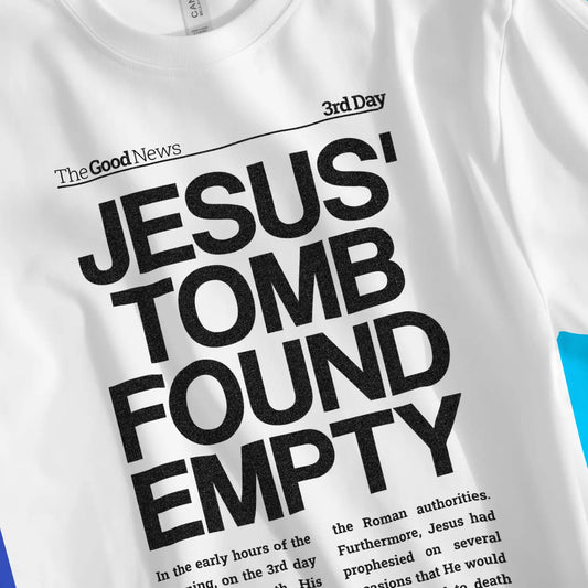 An image of The Good News | Premium Unisex Christian T-shirt available at 3rd Day Christian Clothing UK