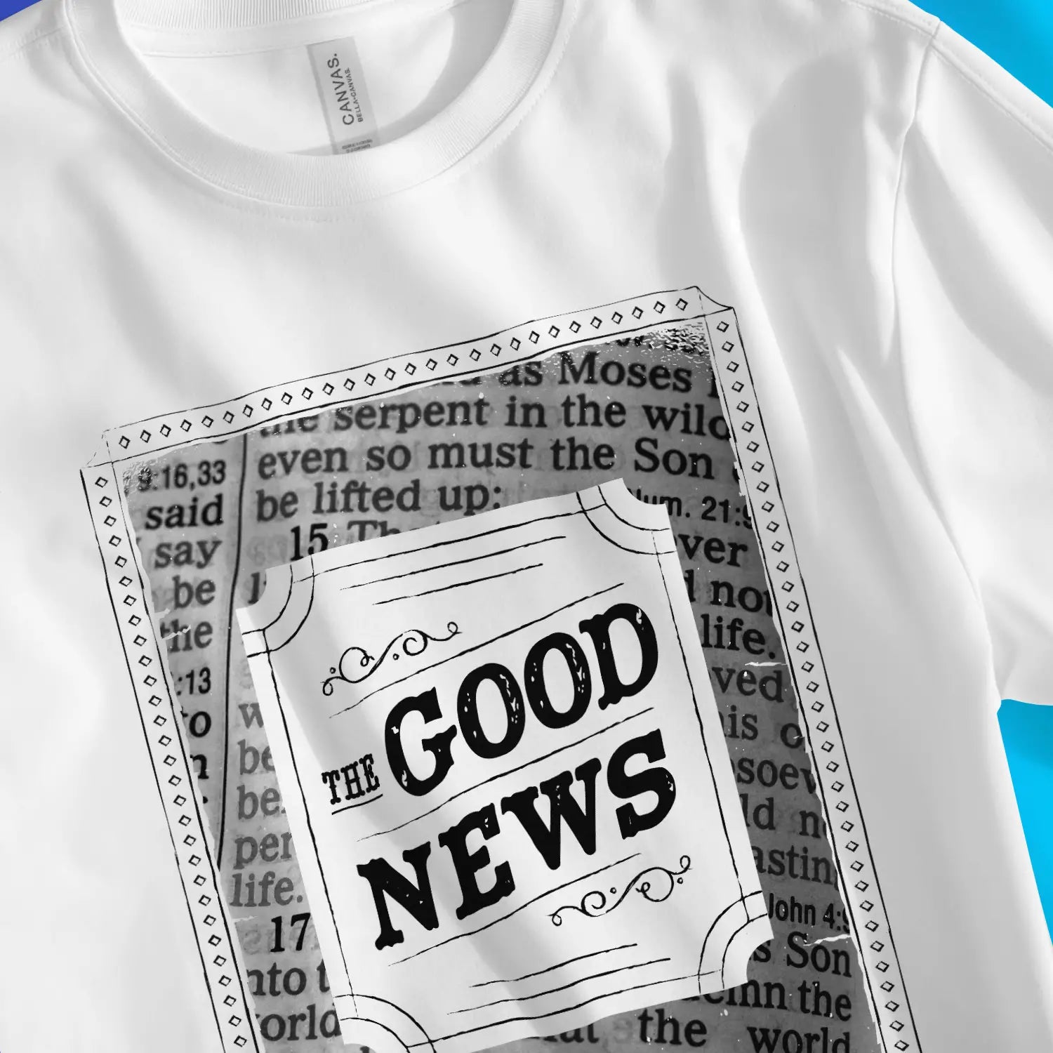The Good News (Vintage) – Unisex Christian T-Shirt designed by 3rd Day Christian Clothing.