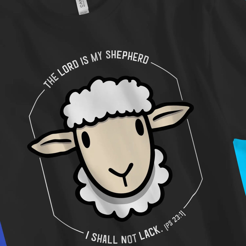 The LORD is my Shepherd (Psalm 23:1) – Unisex Christian T-Shirt designed by 3rd Day Christian Clothing.