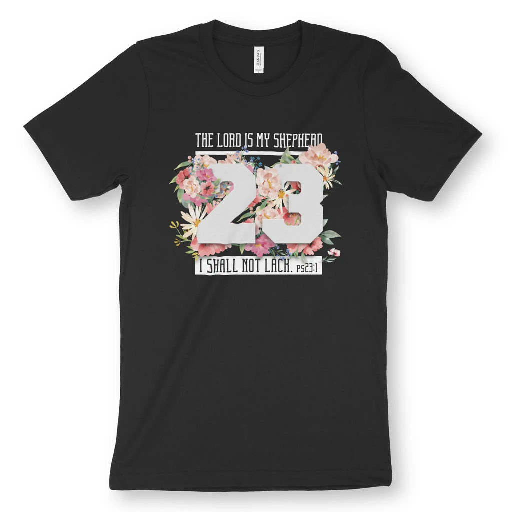 The Lord Is My Shepherd (Ps. 23) – Unisex Christian T-Shirt designed by 3rd Day Christian Clothing.