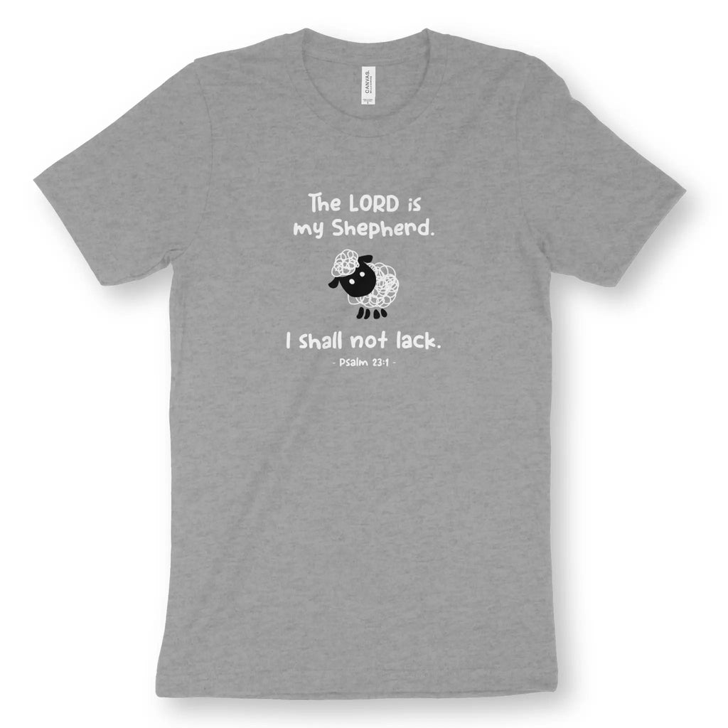 The Lord is my Shepherd (Psalm 23) – Unisex Christian T-Shirt designed by 3rd Day Christian Clothing.