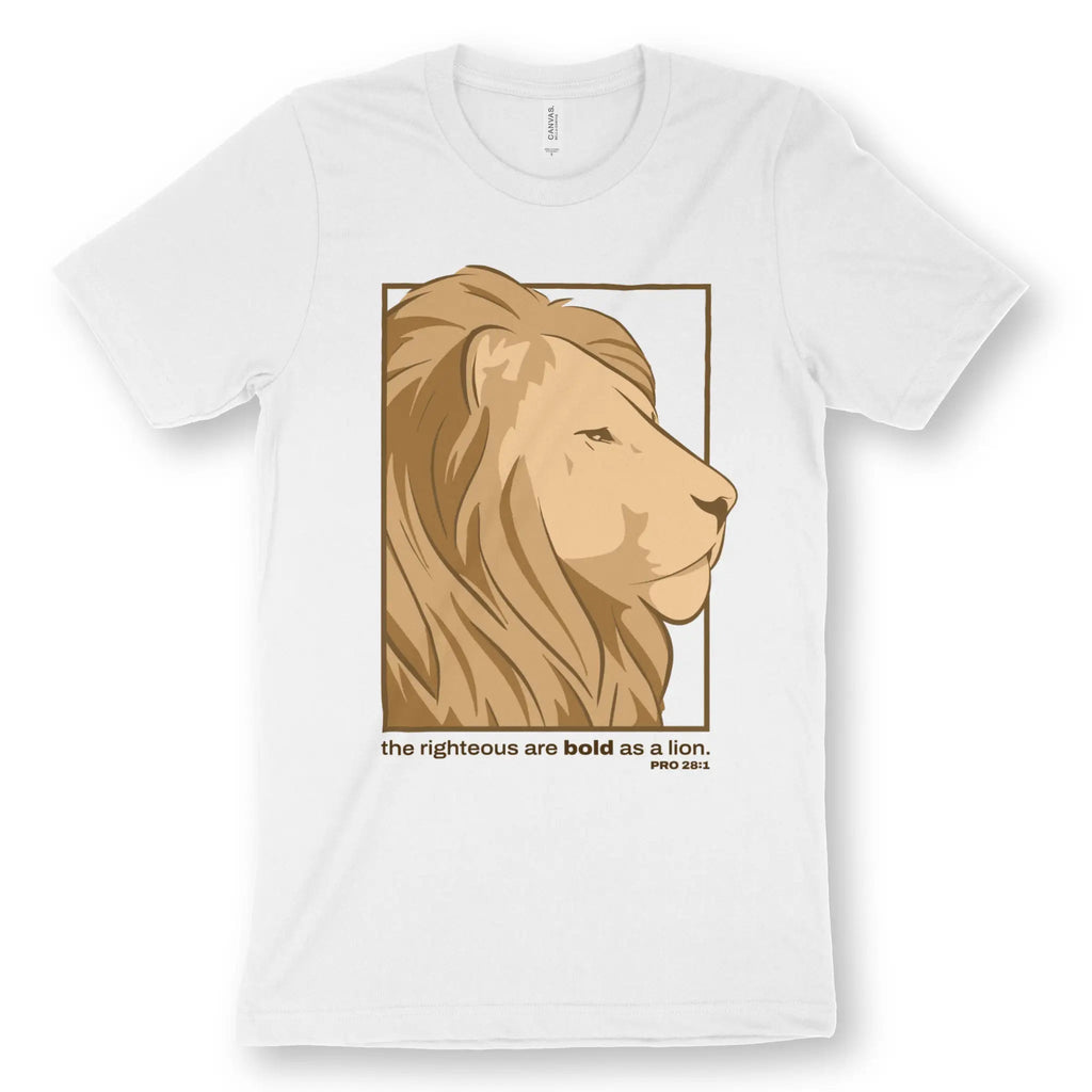 The Righteous Are Bold As A Lion 2.0 – Unisex Christian T-Shirt designed by 3rd Day Christian Clothing.