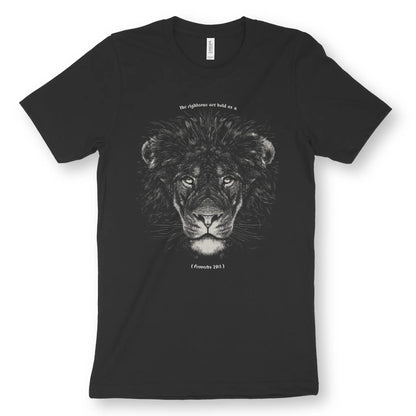 The Righteous Are Bold As A Lion | Premium Unisex Christian T-Shirt designed by 3rd Day Christian Clothing.