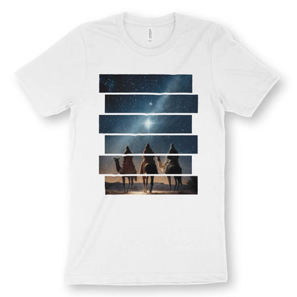 The Star of Bethlehem | Premium Unisex Christian T-Shirt, laid flat, designed by 3rd Day Christian Clothing UK